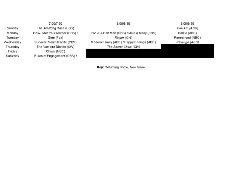 My Fall TV Line-Up | PDF