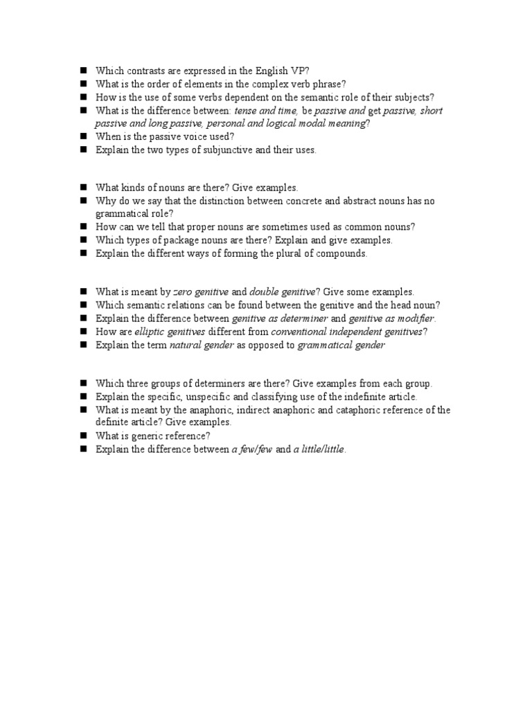 English Verb Phrase and Noun Grammar Guide | PDF