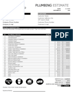 Plumbing Estimate