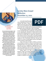 December 12 Sunday Mass Gospel Reflection