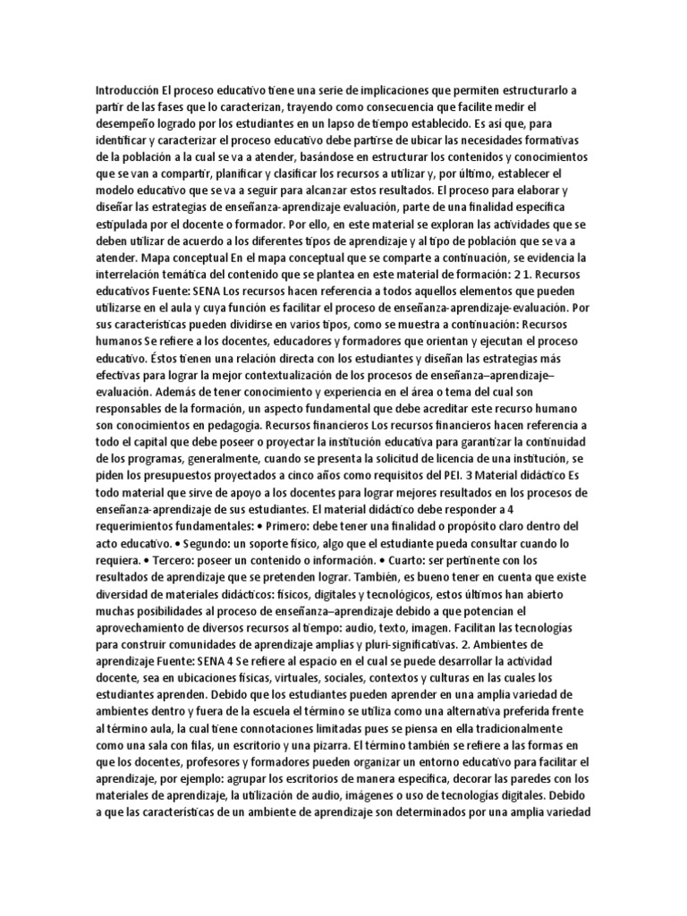 Estructura del Proceso Educativo | PDF | Aprendizaje | Plan de estudios
