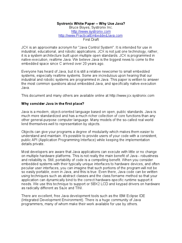 Why Use Java | PDF | Java (Programming Language) | C (Programming Language)