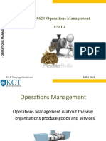 MBA624-Operations Management: Unit-I