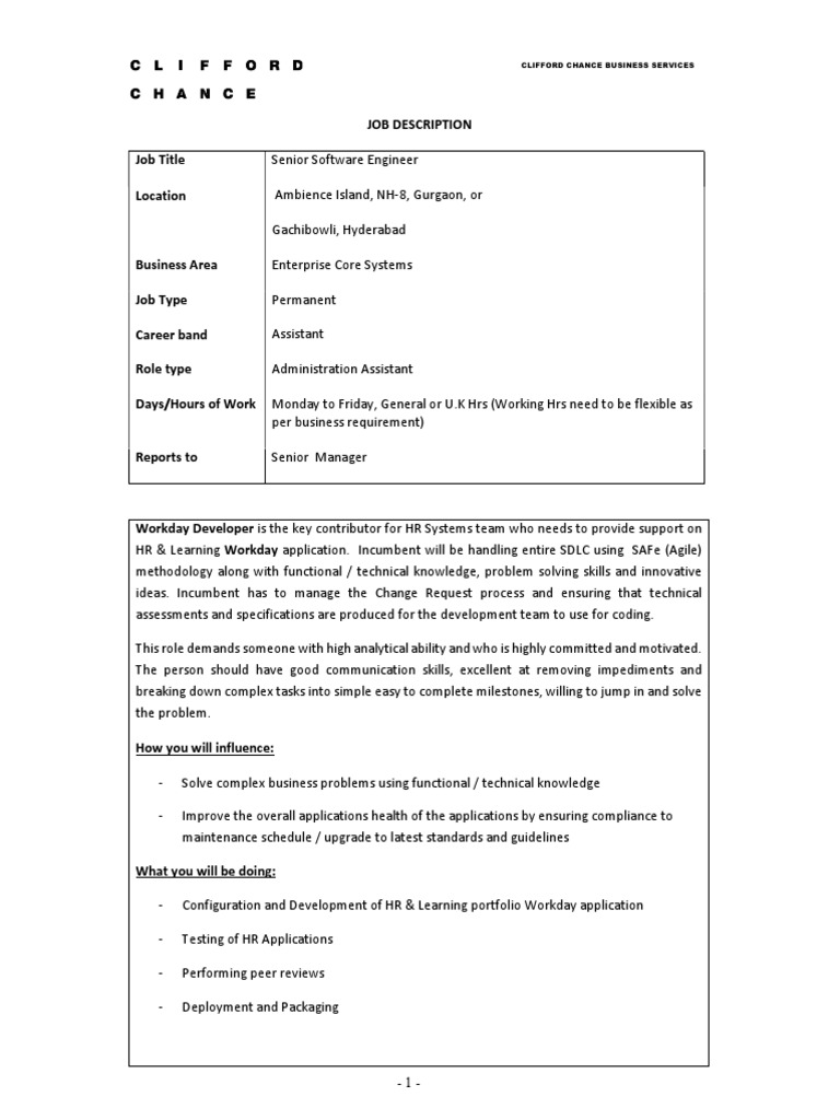 Senior Software Engineer (Workday) | PDF | Web Service | Social Equality