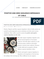 Positive and Zero Sequence Impedance of Cable - Voltage Disturbance
