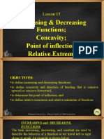 Lesson 15-Increasing & Decreasing Functions Concavity Point of Inflection Relative Extrema