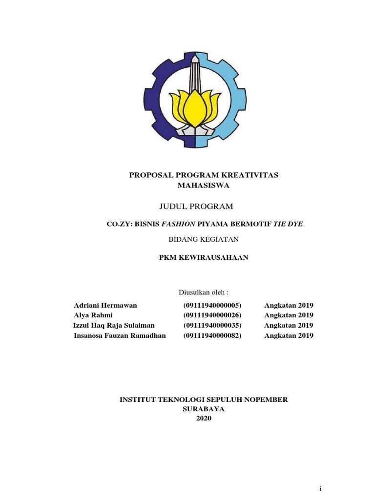 Proposal PKM Kewirausahaan CO.ZY | PDF | Bisnis