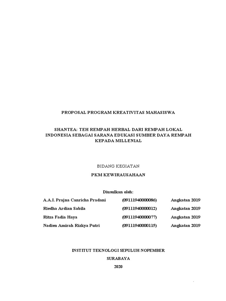 Proposal PKM K - Kelompok 3 | PDF