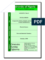 Comparative Studies of Quality and Standards of Cement Manuifactured