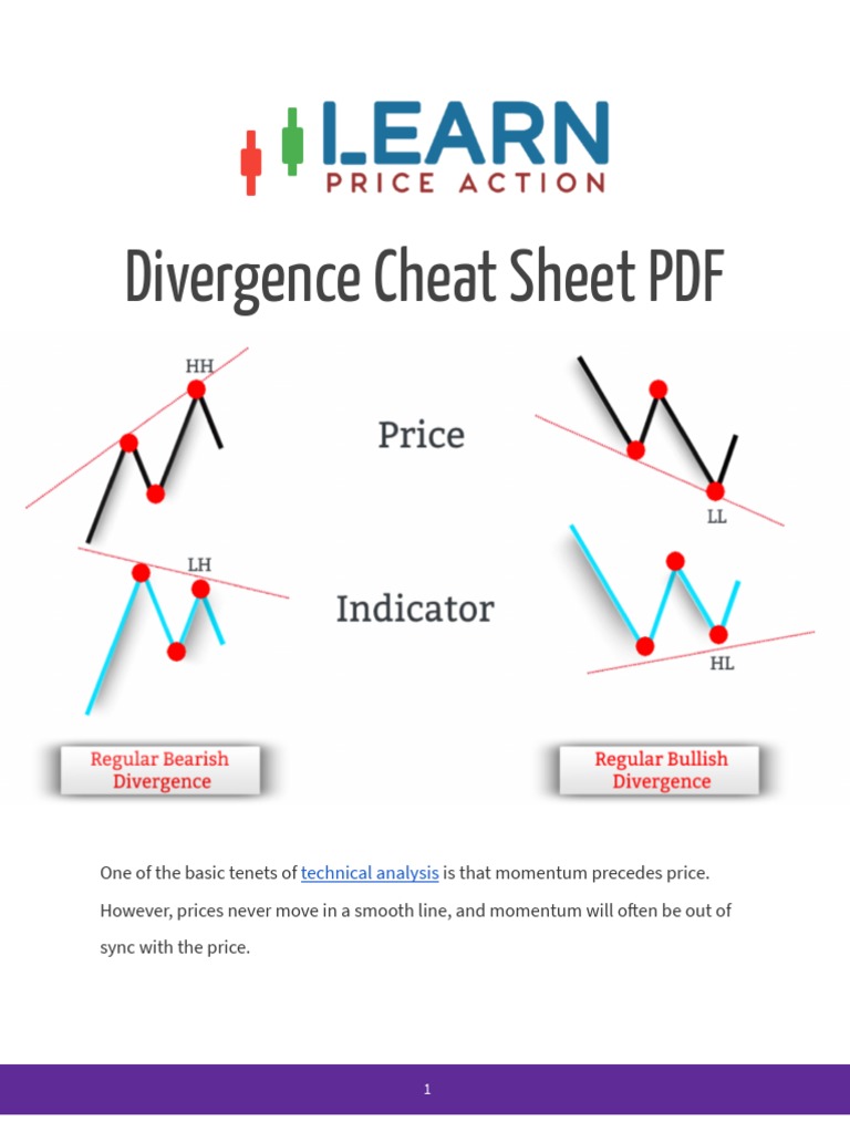 Divergence Trading Cheat Sheet PDF | PDF | Market Trend | Financial ...