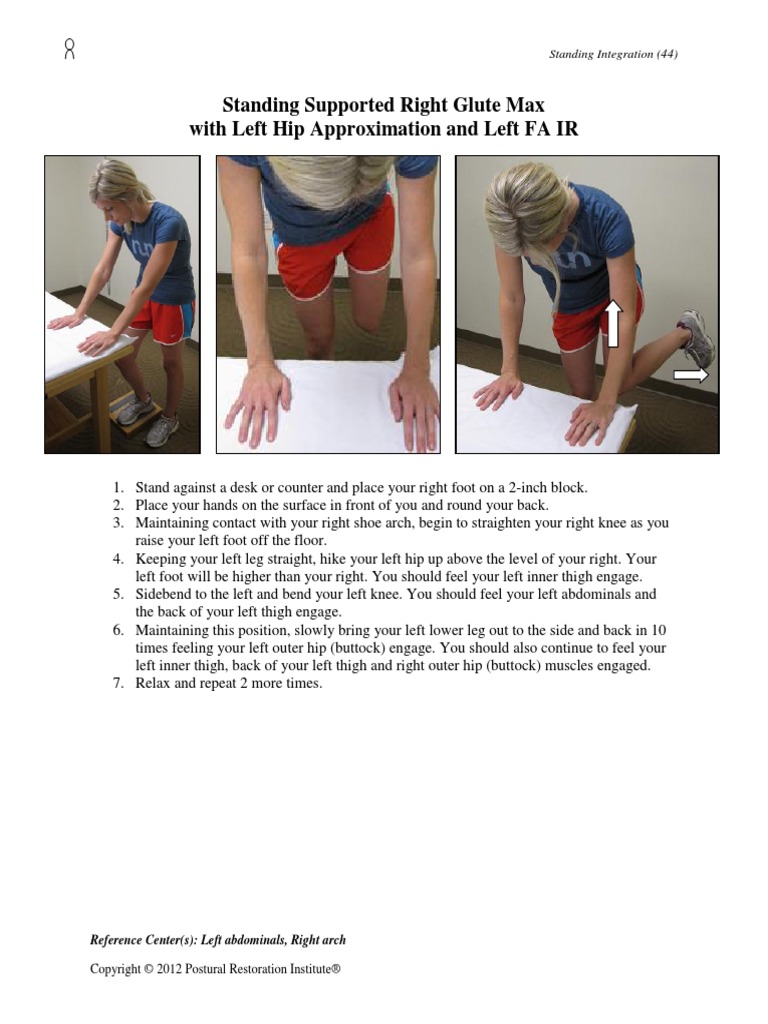 Standing Supported Right Glute Max With Left Hip Approximation and Left ...