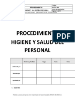 Ap-Poes-P-003 Procedimiento Higiene y Salud Del Personal