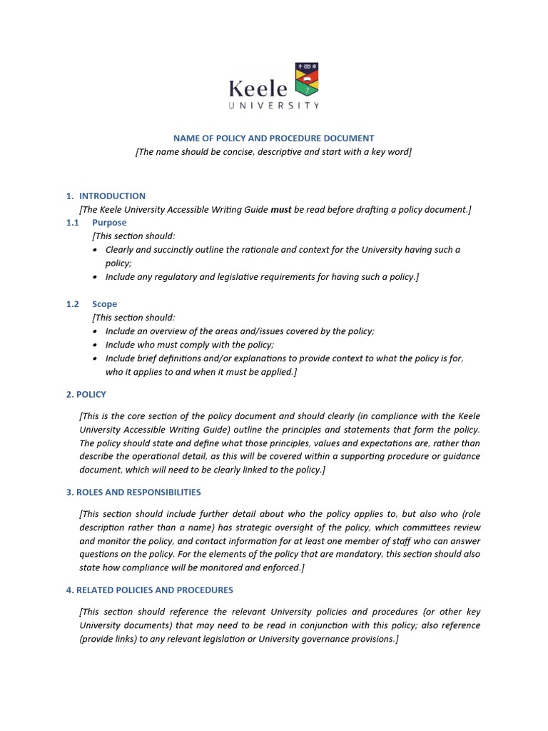 University Policy Document Guidelines | PDF | Policy | Regulatory ...