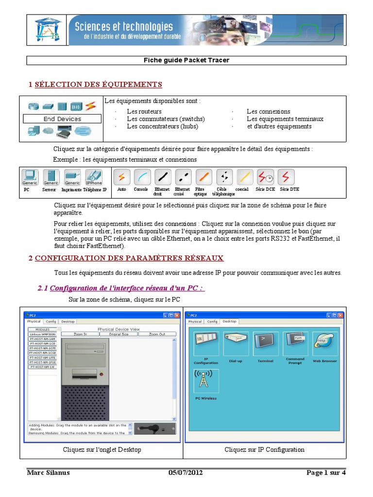 Guide d'utilisation de Packet Tracer | PDF | Réseau informatique ...