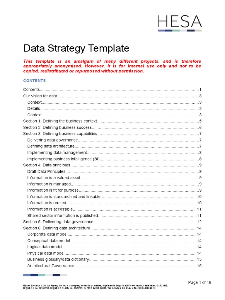 Data Strategy Template | PDF | Governance | Conceptual Model