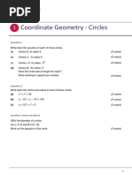 Worksheet 1 Coordinate Geometry Circle