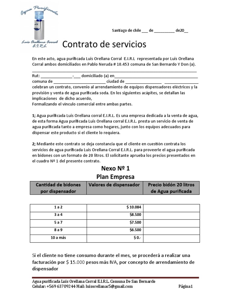 Contrato de Suministro de Agua Purificada | PDF | Cliente | Economias
