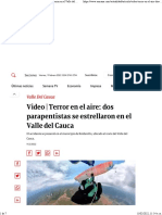 Video Terror en el aire dos parapentistas se estrellaron en el Valle del Cauca