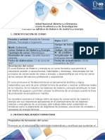 Syllabus Del Curso Balance de Materia y Energía