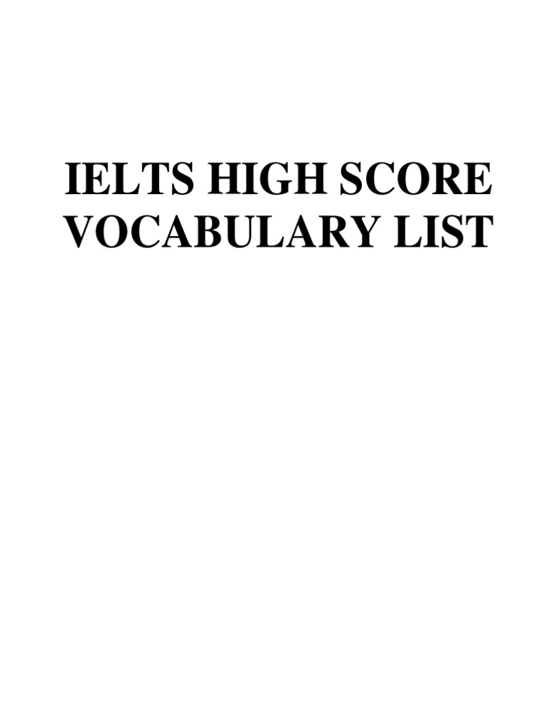 Ielts Vocabulary High Score Pdf Amulet Linguistics