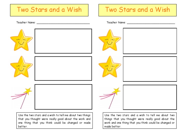Two Stars and a Wish Feedback Guide PDF — free download