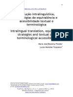 Tradução Intralinguística Estrategias de Equivalencia e Acessibilidade Textual e Terminologica