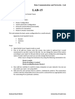 Data Communication and Networks - Lab: Router Enable Router#configure Terminal Router (Config) #Hostname Router1