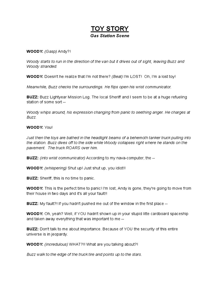 TOY STORY Gas Station Scene PDF