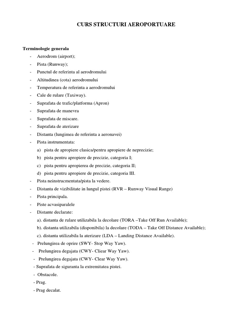 Curs Structuri Aeroportuare | PDF