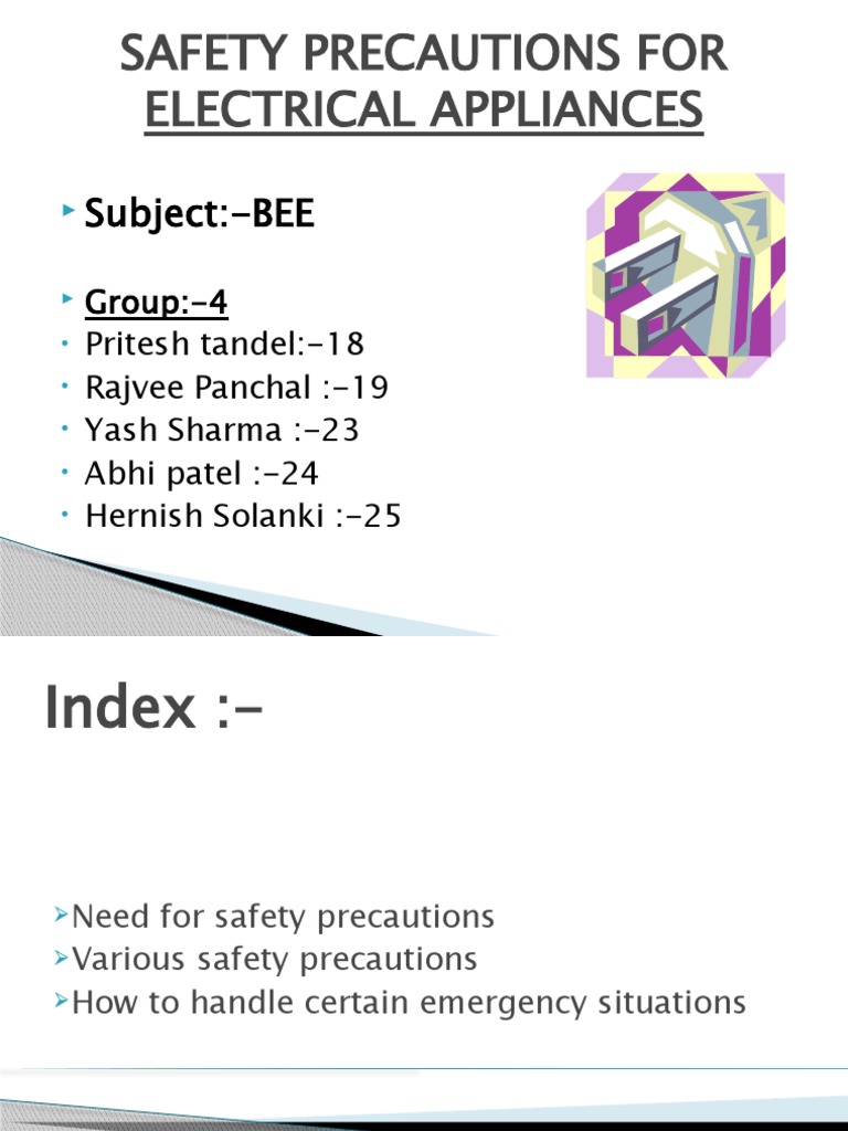 Safety Precautions On Use of Electrical Appliances PDF Fuse