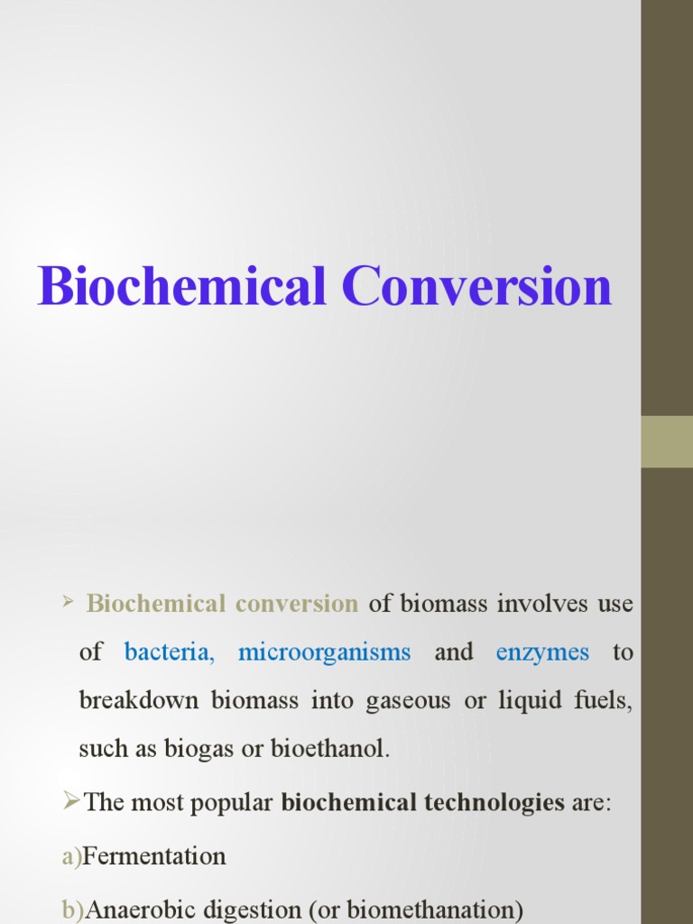 Biochemical Conversion PDF Anaerobic Digestion Biogas