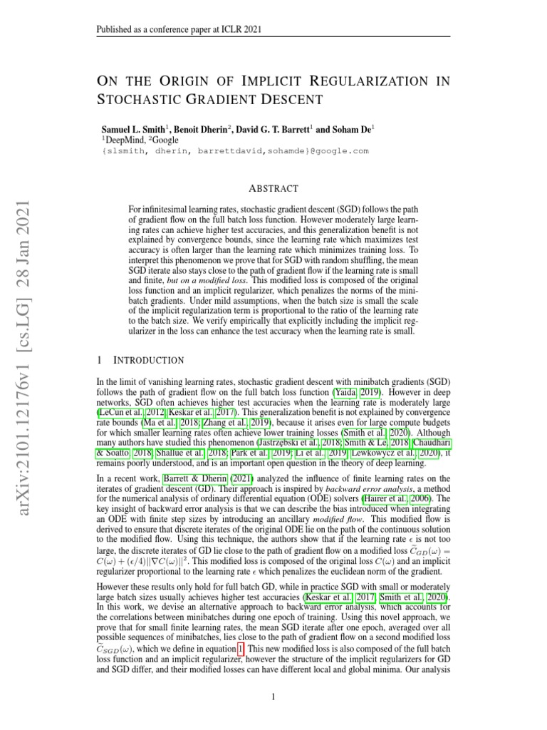 Smith Et Al. - 2021 - On The Origin of Implicit Regularization in ...
