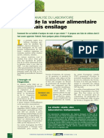 Bulletin D'analyse Du Laboratoire - Juger de La Valeur Alimentaire D'un Maïs Ensilage