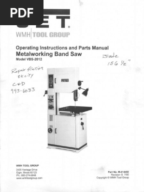 Jet Bandsaw Manual