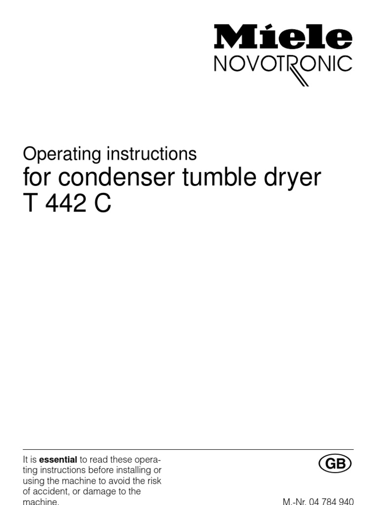 Miele Droger Novotronic T4660C en T442C | Ac Power Plugs And Sockets