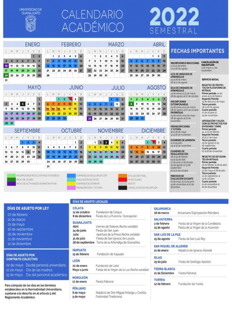 Calendario Semestral Ug Ugto PDF