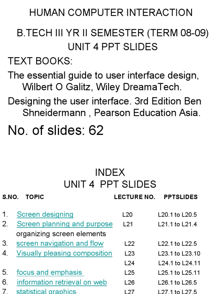 HCI Screen Design and Navigation Guide | PDF | Attention | Graphics