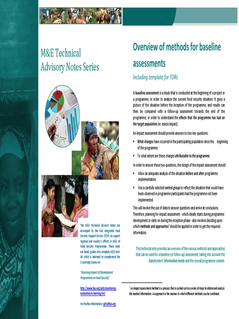 M&E Technical Advisory Notes Series Overview of Methods For Baseline ...