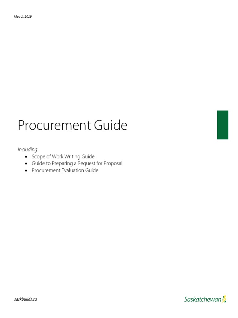 Procurement Guide 2019may1 | PDF | Procurement | Request For Proposal