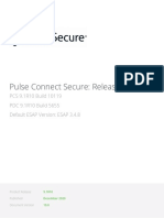 Pulse Connect Secure: Release Notes: PCS 9.1R10 Build 10119 PDC 9.1R10 Build 5655 Default ESAP Version: ESAP 3.4.8