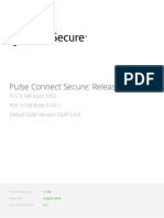 Pulse Connect Secure: Release Notes: PCS 9.1R8 Build 7453 PDC 9.1R8 Build 3143.1 Default ESAP Version: ESAP 3.4.8