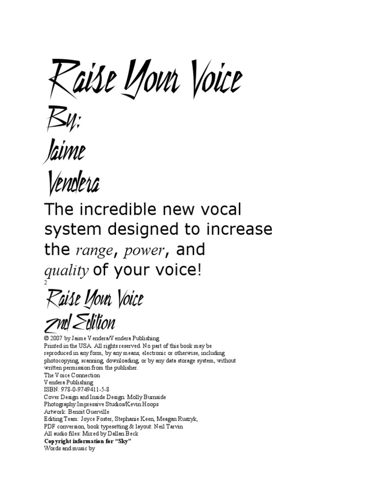 Raise Your Voice Word PDF Singing Breathing