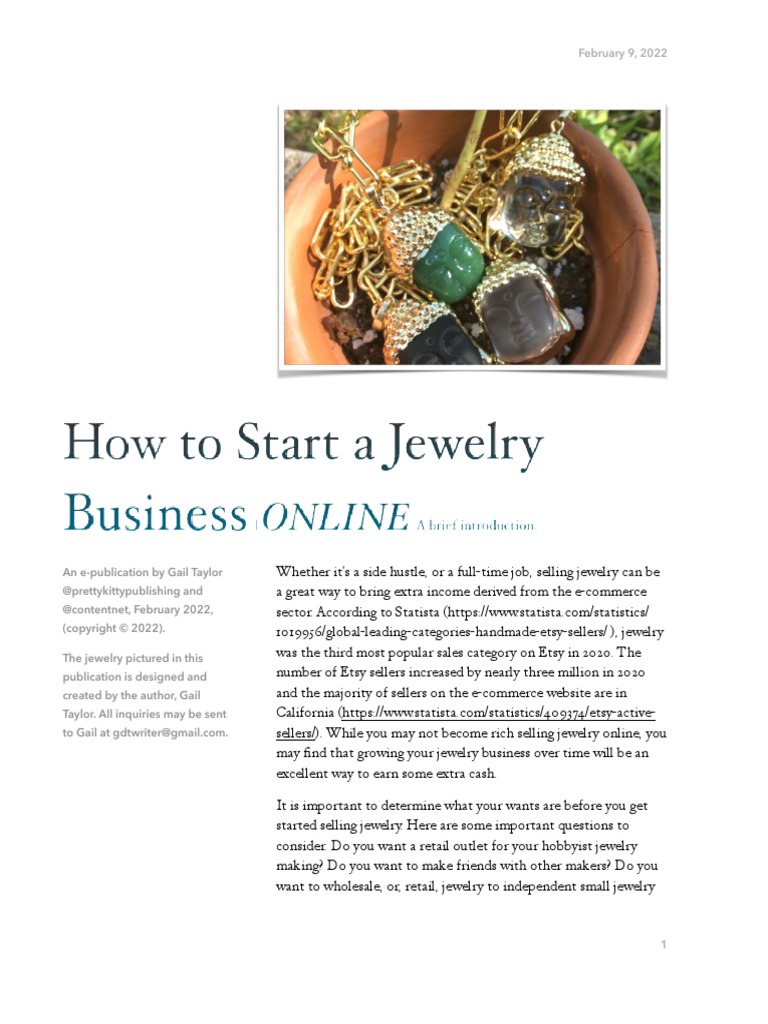 How To Start A Jewelry Business Online PDF Etsy Business