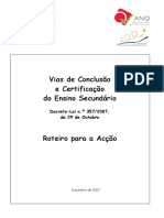 Roteiro para a Ação das vias de conclusão do nível secundário de educação