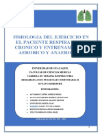 Tema #2 Fisiologia Del Ejercicio en El Paciente Respiratorio Cronico y Entrenamiento Aerobico y Anaerobico