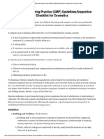 Good Manufacturing Practice (GMP) Guidelines - Inspection Checklist For Cosmetics - FDA