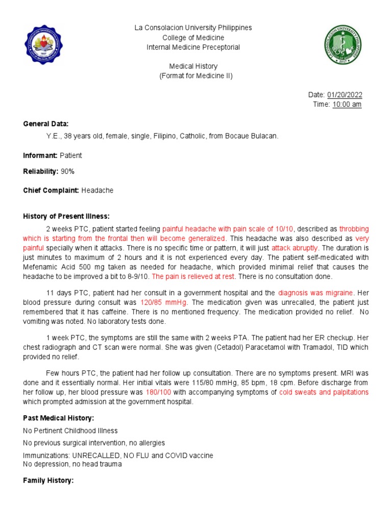Migraine Diagnosis and Management Case Study | PDF | Headache | Migraine