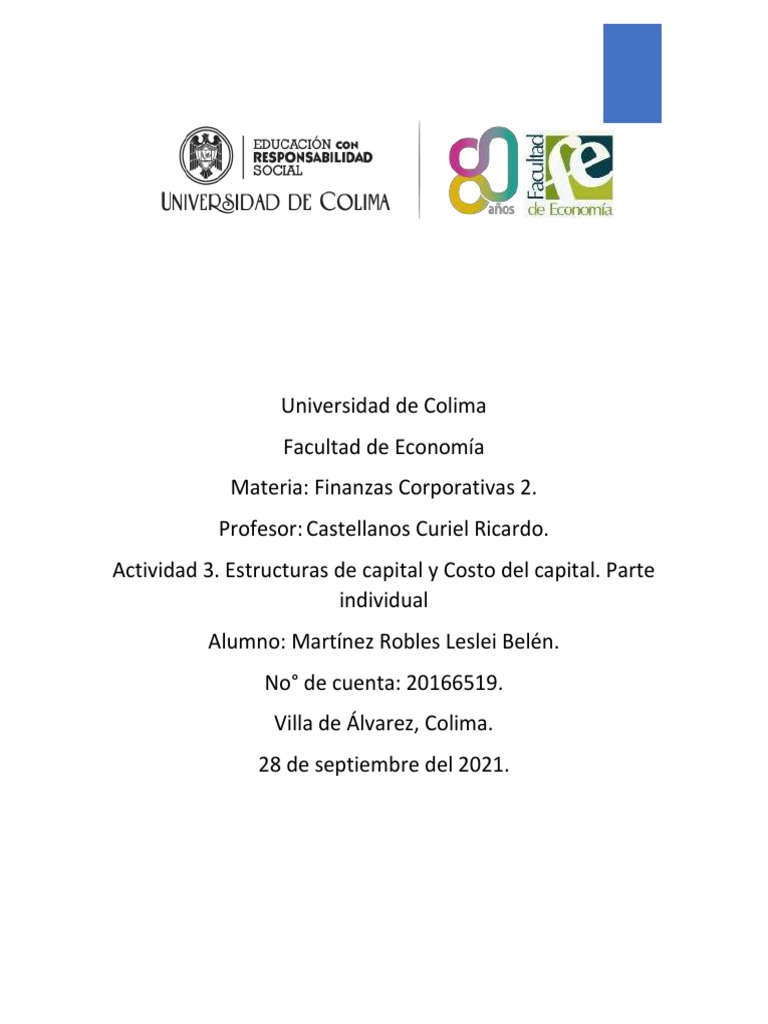 Estructura de Capital y Costo del Capital | PDF | Apalancamiento ...