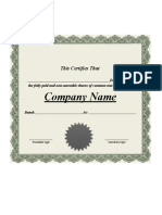 Stock Certificate 03