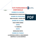 Diferencias Entre Conocimiento Cientifico y No Cientifico